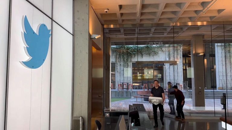 The world's richest man - who is on the verge of buying Twitter - entered the company's headquarters in San Francisco holding a sink.